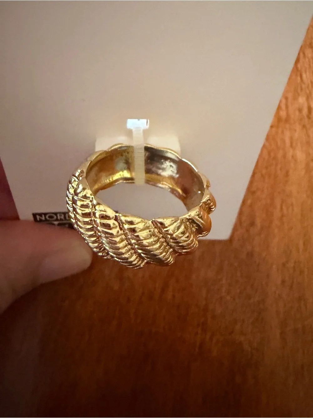 BaubleBar Gold Textured Spiral Ring Size 8 NWT